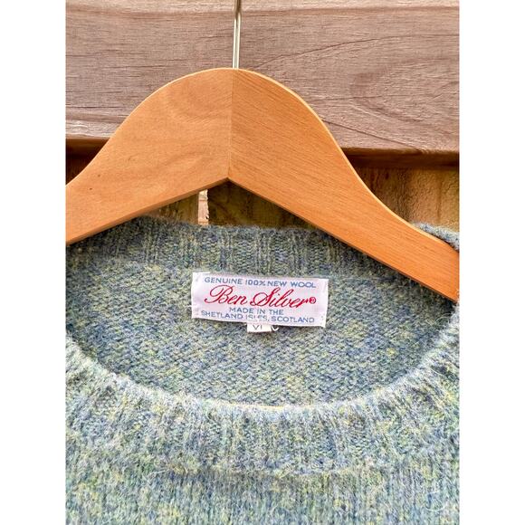 BEN SILVER SHETLAND WOOL SWEATER — Made in Scotland - Picture 2 of 9
